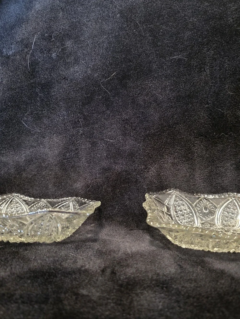 Vtg Indiana Glass Co. Small Rectangular Pressed Dishes Paneled Daisy & Finecut 2